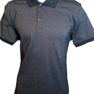 Denim & Flower Ricky Singh Black & White Knit Polo Shirt